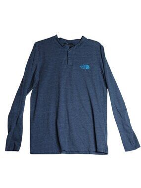 The North Face L/S 2 Snap Button Blue Shirt Mens Medium